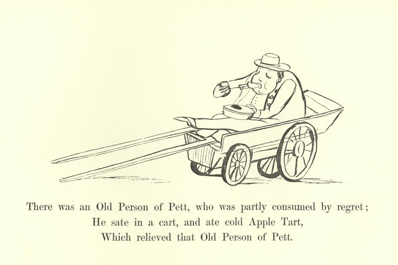 Havia uma pessoa de idade de Pett, que foi parcialmente consumida pelo arrependimento de Edward Lear