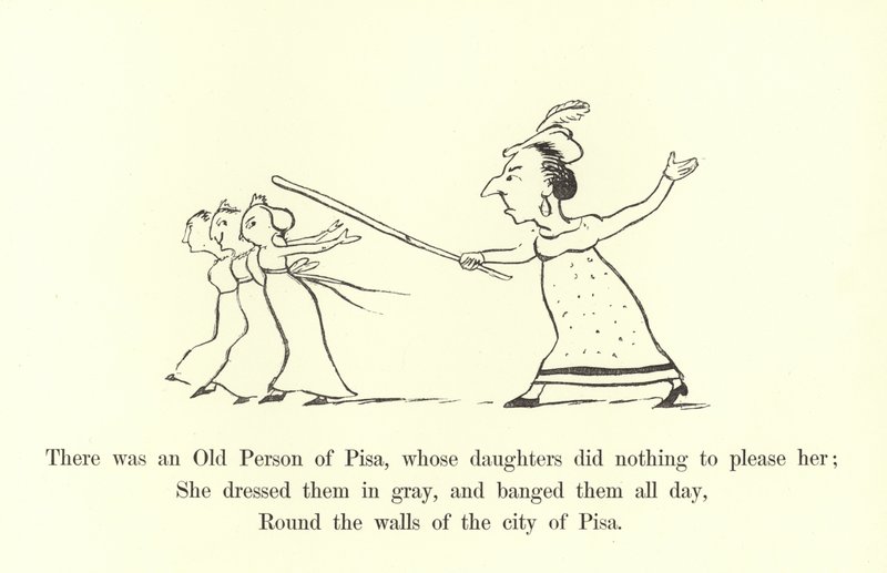 Havia uma pessoa idosa de Pisa, cujas filhas não fizeram nada para agradá-la de Edward Lear