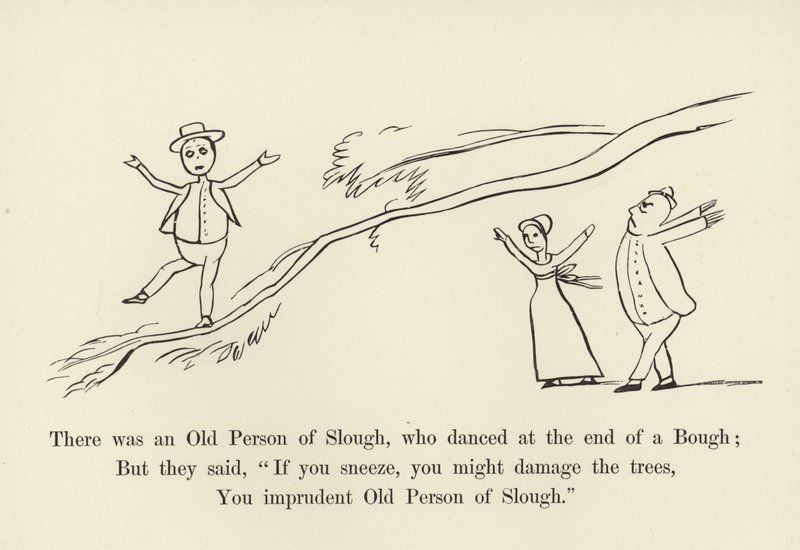 Havia uma pessoa de idade de Slough, que dançou no final de um ramo de Edward Lear