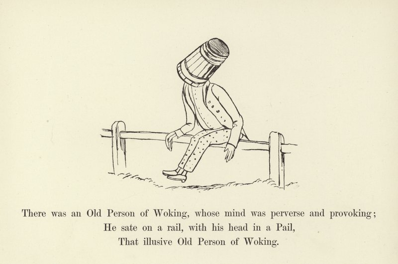 Havia uma Velha Pessoa de Woking, cuja mente era perversa e provocadora de Edward Lear