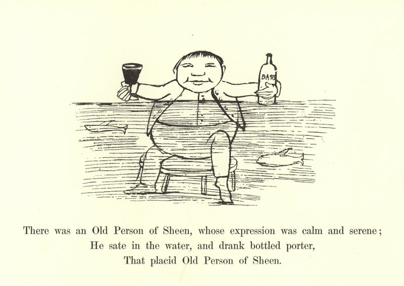 Havia uma antiga pessoa de Sheen, cuja expressão era calma e serena de Edward Lear