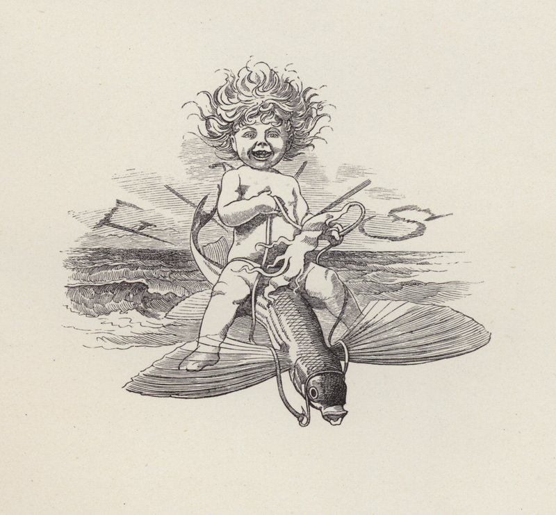 Ilustração para The Water-Babies de Charles Kingsley (gravura) de Edward Linley (after) Sambourne