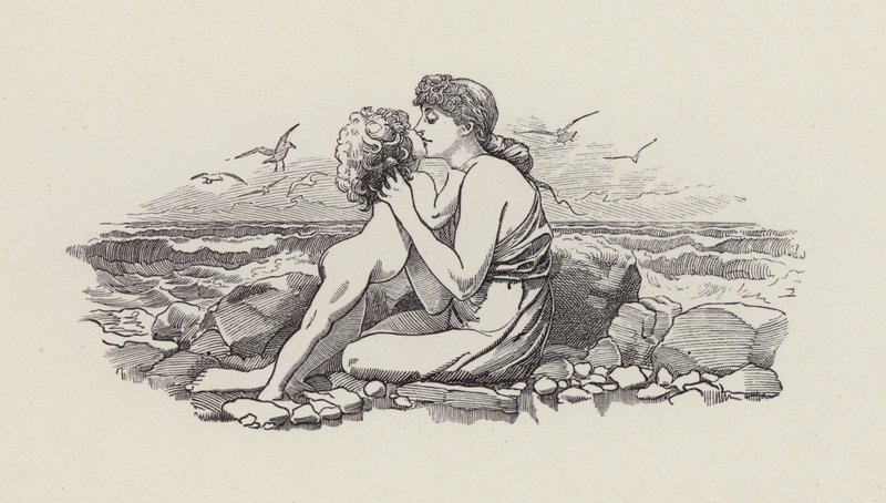 Ilustração para The Water-Babies de Charles Kingsley (gravura) de Edward Linley (after) Sambourne