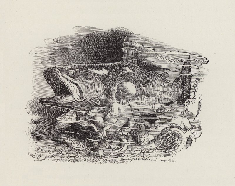 Ilustração para The Water-Babies de Charles Kingsley (gravura) de Edward Linley (after) Sambourne