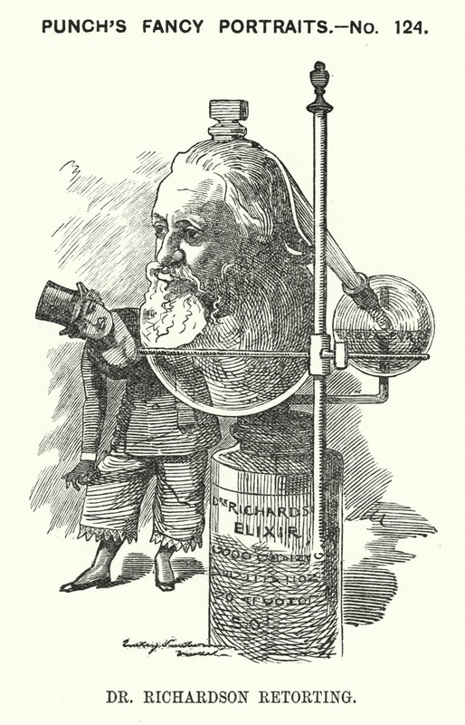 Soco cartoon: Benjamin Ward Richardson, médico inglês (gravura) de Edward Linley (after) Sambourne