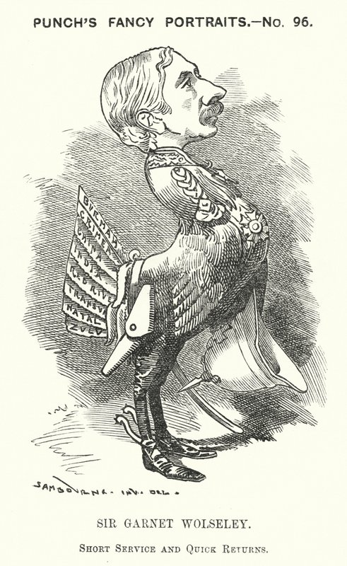 Soco cartoon: Garnet Wolseley de Edward Linley (after) Sambourne