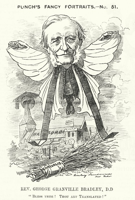 Soco cartoon: George Granville Bradley, divino inglês, estudioso e reitor de Westminster (gravura) de Edward Linley (after) Sambourne