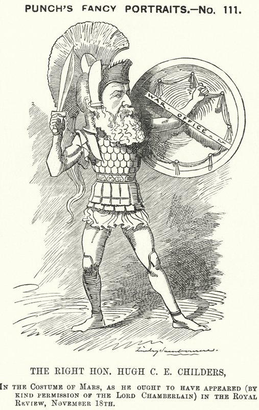 Soco cartoon: Hugh Childers, político liberal inglês (gravura) de Edward Linley (after) Sambourne