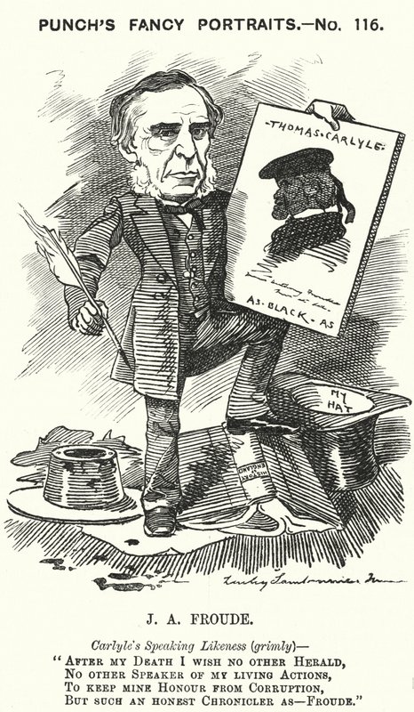 Soco cartoon: James Anthony Froude, historiador, romancista e biógrafo inglês (gravura) de Edward Linley (after) Sambourne
