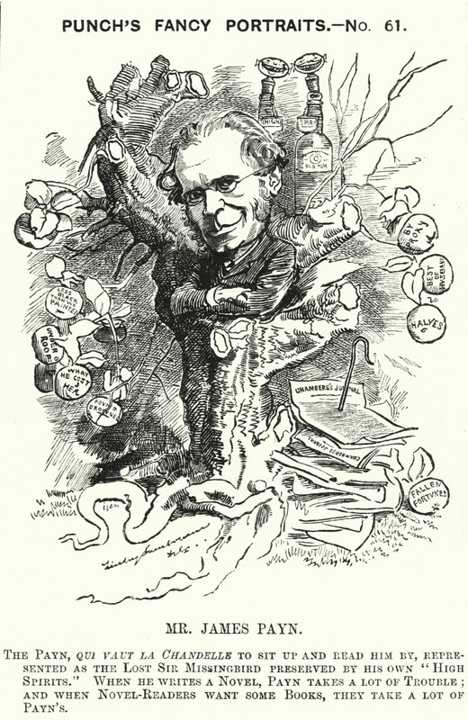 Soco cartoon: James Payn, romancista inglês (gravura) de Edward Linley (after) Sambourne