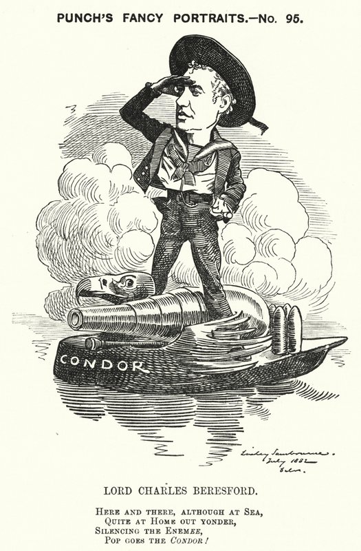 Soco cartoon: Lord Charles Beresford, almirante anglo-irlandês e político conservador (gravura) de Edward Linley (after) Sambourne