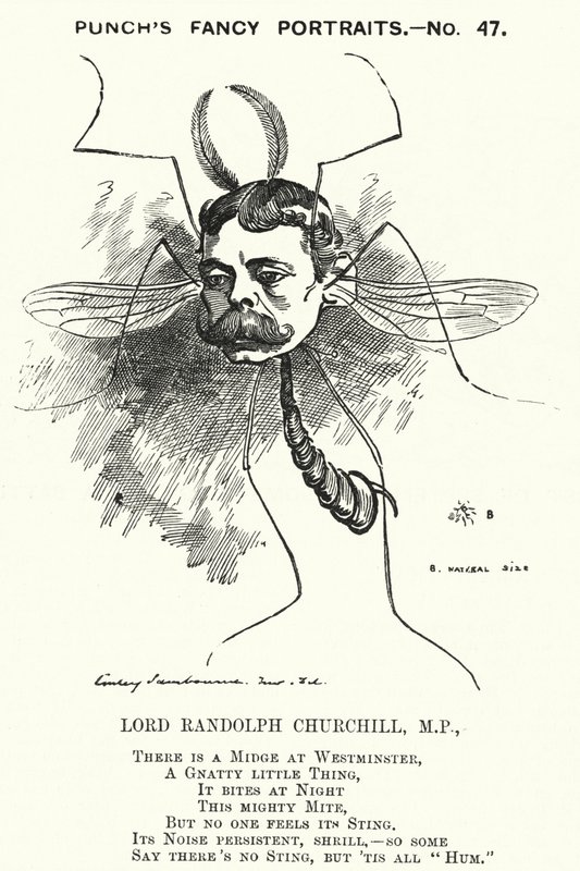 Soco cartoon: Lord Randolph Churchill, político conservador inglês (gravura) de Edward Linley (after) Sambourne