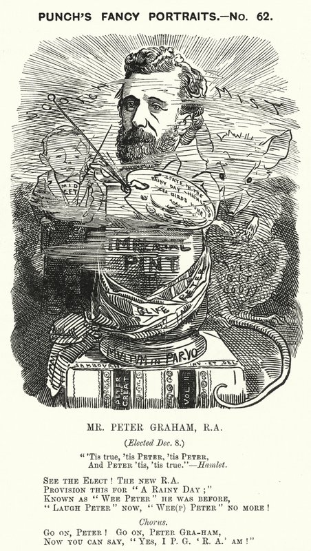 Soco cartoon: Peter Graham, artista escocês (gravura) de Edward Linley (after) Sambourne