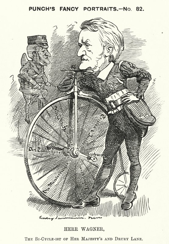 Soco cartoon: Richard Wagner, compositor alemão (gravura) de Edward Linley (after) Sambourne