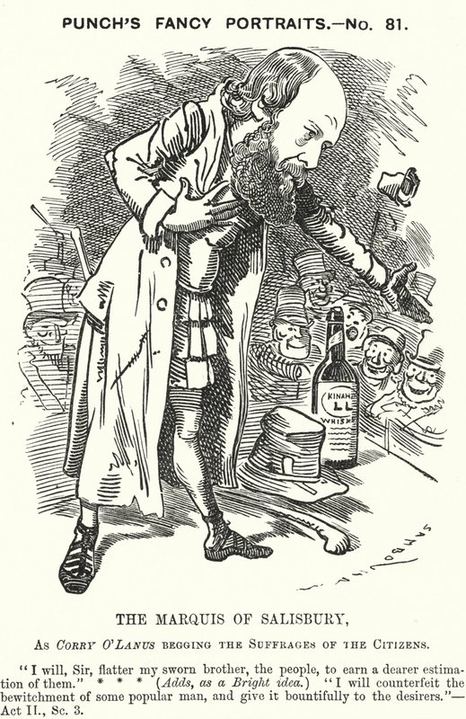 Soco cartoon: Robert Gascoyne-Cecil, 3º Marquês de Salisbury, político conservador inglês (gravura) de Edward Linley (after) Sambourne