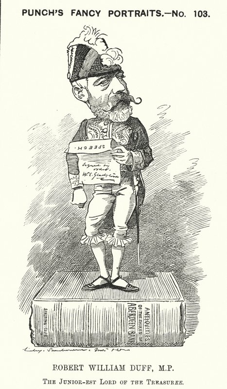 Soco cartoon: Robert William Duff, político liberal escocês (gravura) de Edward Linley (after) Sambourne