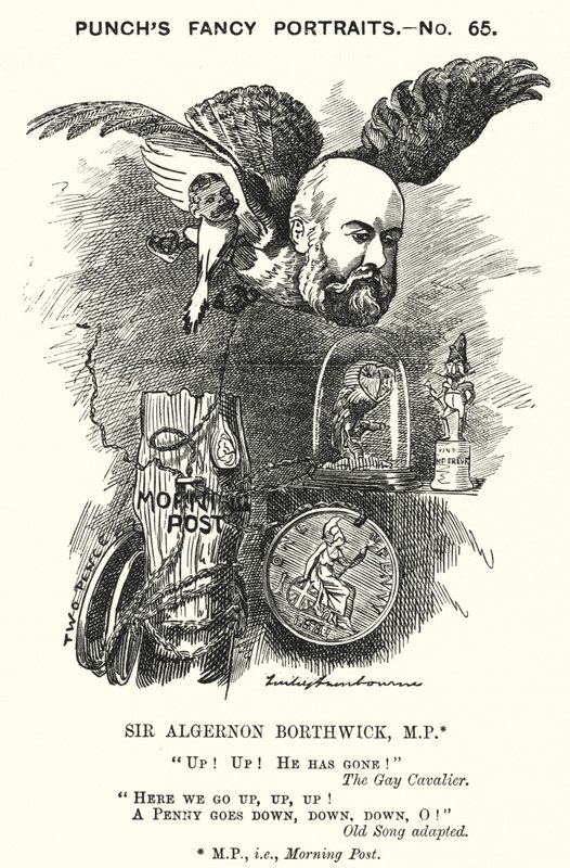 Soco cartoon: Sir Algernon Borthwick de Edward Linley (after) Sambourne