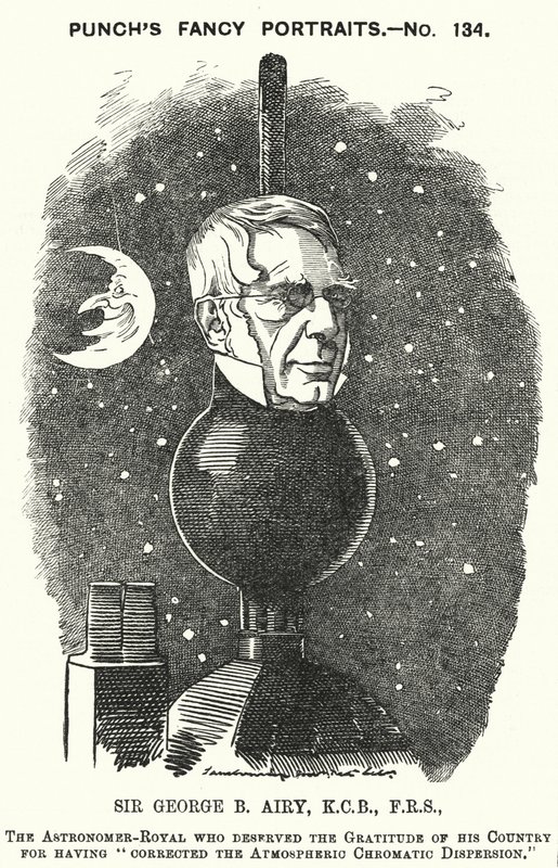 Soco cartoon: Sir George Biddell Airy, Astrónomo Inglês Real (gravura) de Edward Linley (after) Sambourne