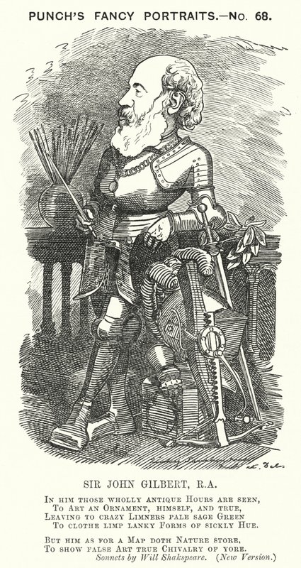 Soco cartoon: Sir John Gilbert, artista inglês (gravura) de Edward Linley (after) Sambourne
