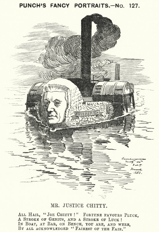 Soco cartoon: Sir Joseph William Chitty, juiz inglês, político liberal e desportista (gravura) de Edward Linley (after) Sambourne