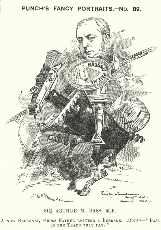 Soco cartoon: Sir Michael Arthur Bass de Edward Linley (after) Sambourne