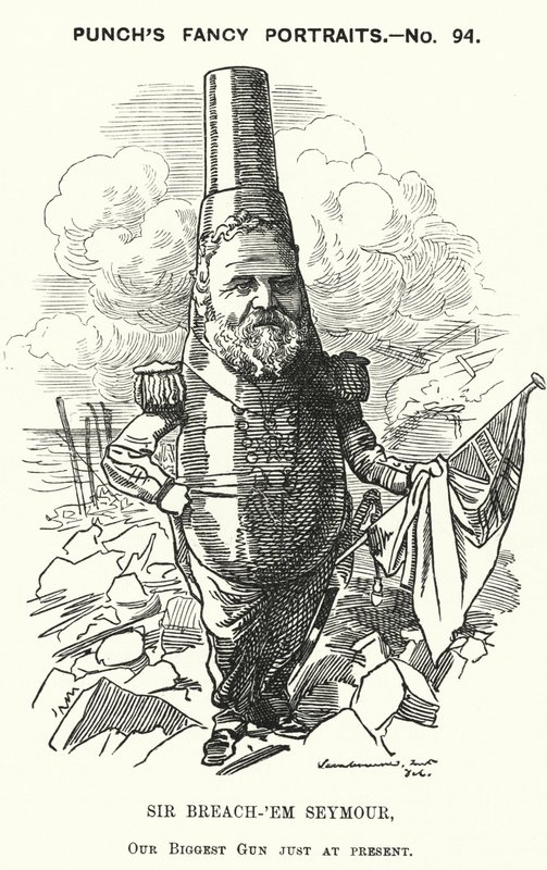 Soco cartoon: Sir Michael Seymour, almirante britânico (gravura) de Edward Linley (after) Sambourne