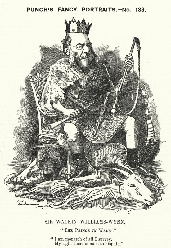 Soco cartoon: Sir Watkin Williams-Wynn, 6º Baronete, político conservador galês (gravura) de Edward Linley (after) Sambourne