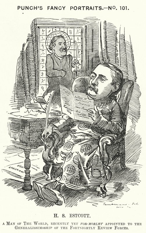 Soco cartoon: Thomas Hay Sweet Estcott, jornalista e editor inglês (gravura) de Edward Linley (after) Sambourne
