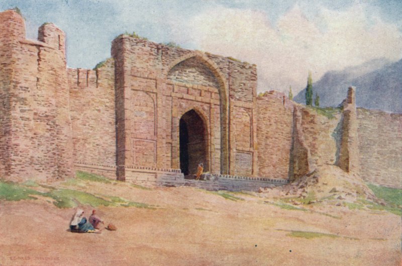 Portão do muro exterior, Hari Parbat Fort, Srinagar de Edward Mary Joseph Molyneux