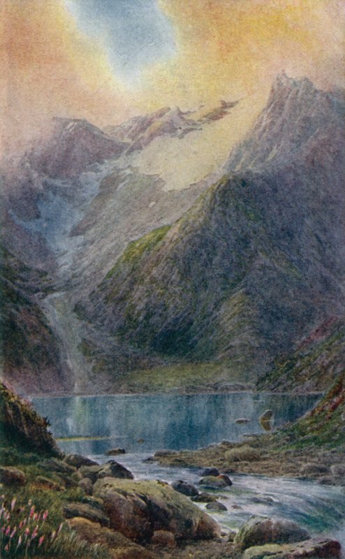 Lago Shisha Nag ao pôr do sol de Edward Mary Joseph Molyneux
