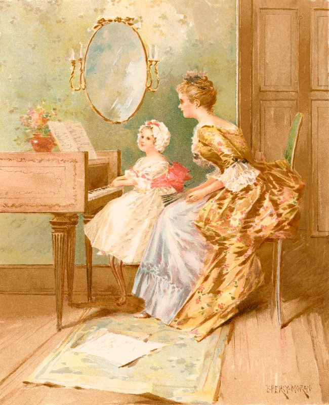 A lição de cravo de Edward Percy Moran