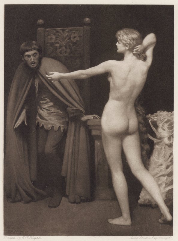 Il Pecorone: Dia XVIII, Novel II, A Condessa Matilda (lito) de Edward Robert Hughes