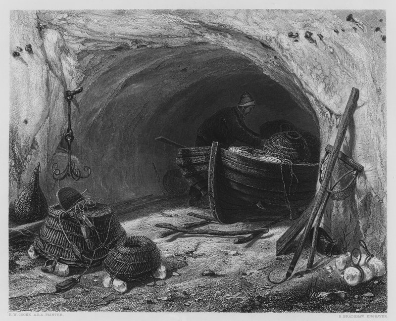 A caverna do pescador, da imagem na galeria de Vernon de Edward William Cooke