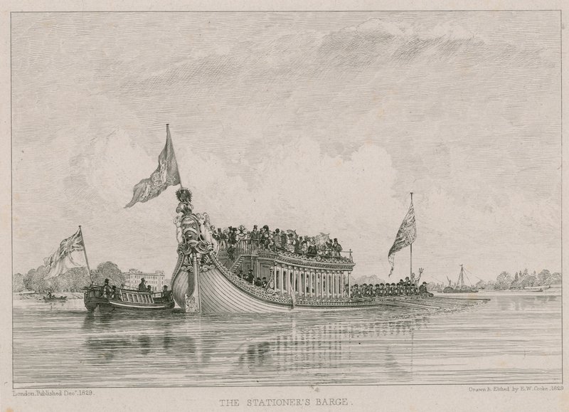 Barcaça do Stationer, Rio Tamisa, Londres de Edward William Cooke