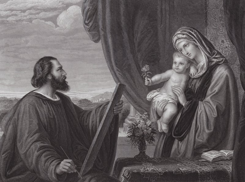 São Lucas e a Virgem (gravura) de Edward von Steinle