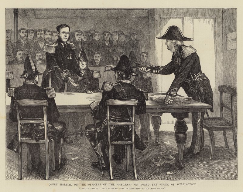 Corte Marcial sobre os Oficiais da Megaera a bordo do Duque de Wellington de Edwin Buckman