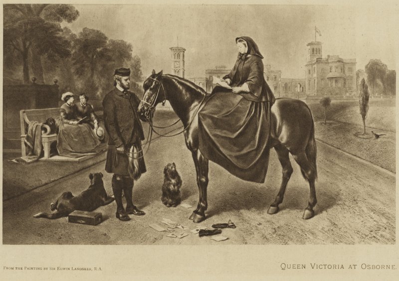 Rainha Vitória sentado em um cavalo em Osborne de Edwin Landseer