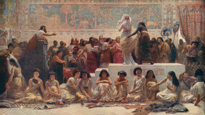 O mercado de casamento babilônico de Edwin Longsden Long