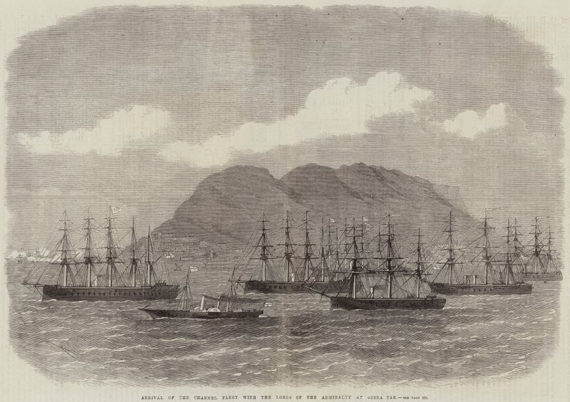 Chegada da frota do canal com os senhores do Almirantado em Gibraltar de Edwin Weedon