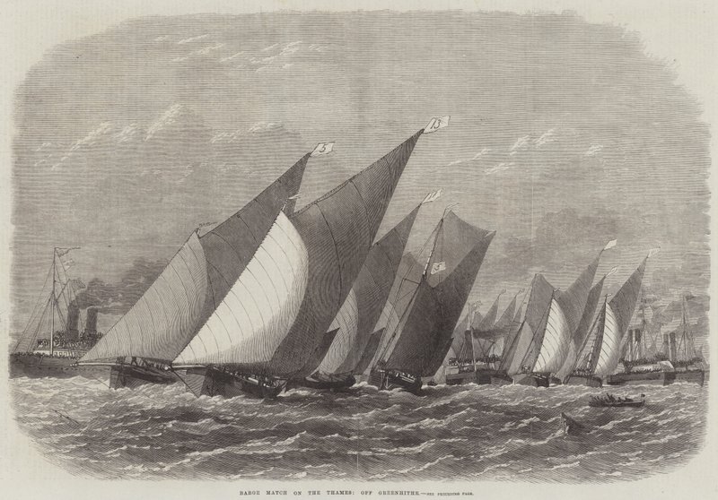 Barge Match no Tamisa, ao lado de Greenhithe de Edwin Weedon