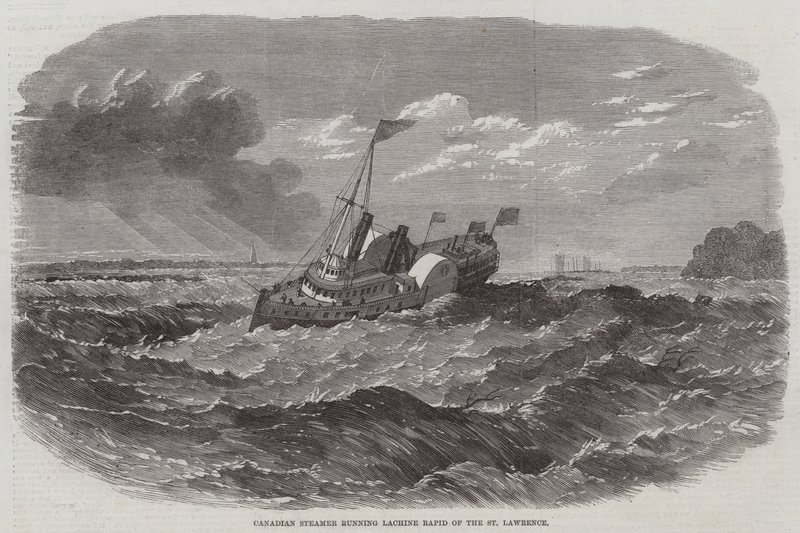 Steamer canadense executando Lachine Rapid do St Lawrence de Edwin Weedon