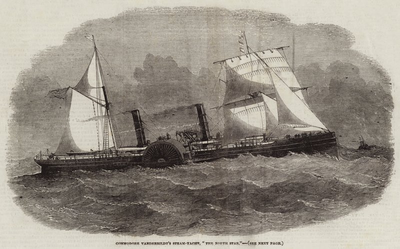 Iate a Vapor do Commodore Vanderbildt, The North Star de Edwin Weedon