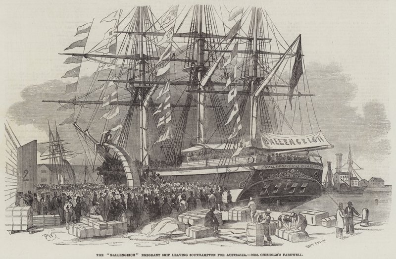 Partida do Navio Emigrante Ballengeich de Southampton de Edwin Weedon