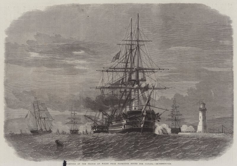 Partida do Prince of Wales de Plymouth Sound para o Canadá de Edwin Weedon