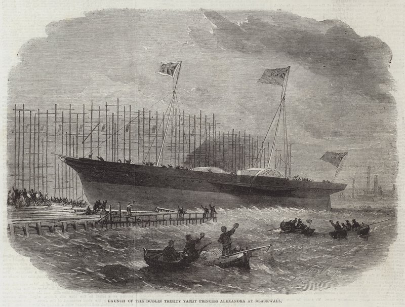 Lançamento do iate da Trindade de Dublin Princesa Alexandra em Blackwall de Edwin Weedon