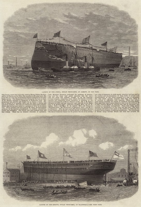 Lançamentos dos navios da tropa indiana de Edwin Weedon