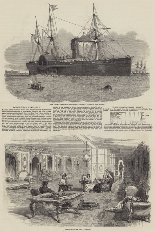 Navegação a vapor do oceano de Edwin Weedon
