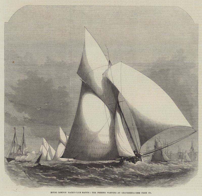 Royal London Yacht-Club Match, o vencedor de Phryne em Gravesend de Edwin Weedon