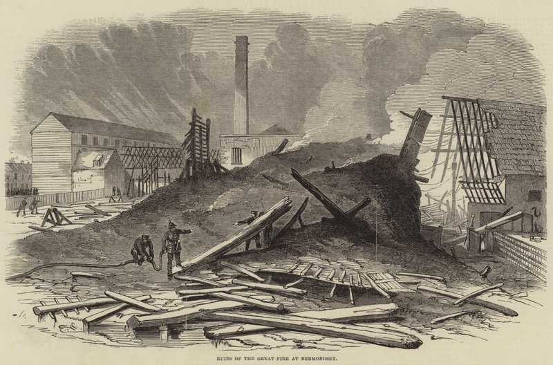 Ruínas do Grande Incêndio em Bermondsey de Edwin Weedon