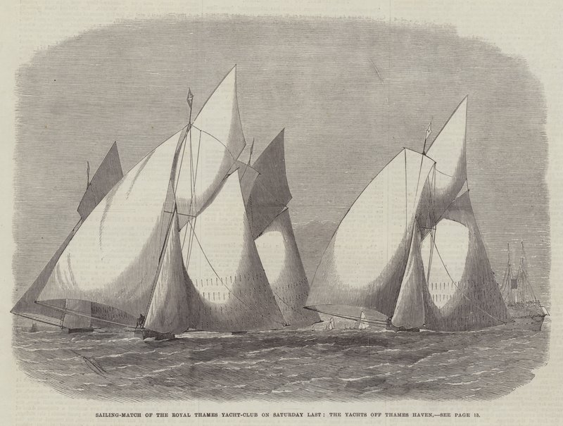 Partida de vela do Royal Thames Yacht-Club no último sábado, os iates de Thames Haven de Edwin Weedon